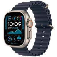 Pametni ura APPLE Watch Ultra 2 Titanium, Temno modra gumijasta naramnica (MX4D3NF/A)