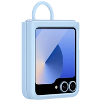 Maskica SAMSUNG Silikonska Zadnja Ohišja s Prstnom Zaponko Modra SAMSUNG Galaxy Z Flip 6 (EF-P